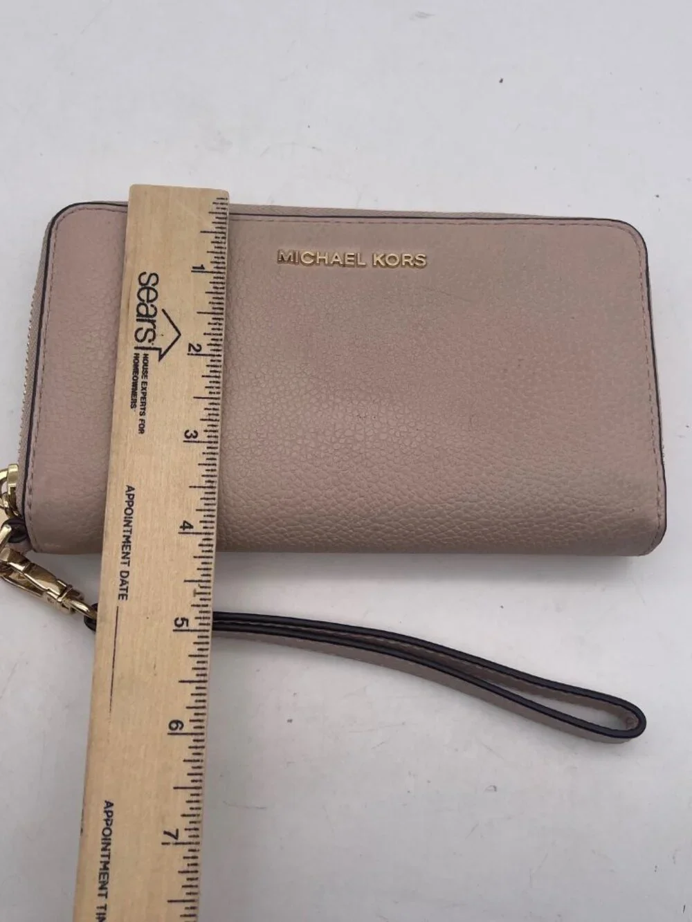 Michael Kors Jet Set Leather Phone Case Wristlet Wallet Blossom Pink T20